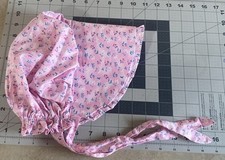 VTG Handmade Pink Floral Ruffled Bonnet Sun Hat Costume, Amish