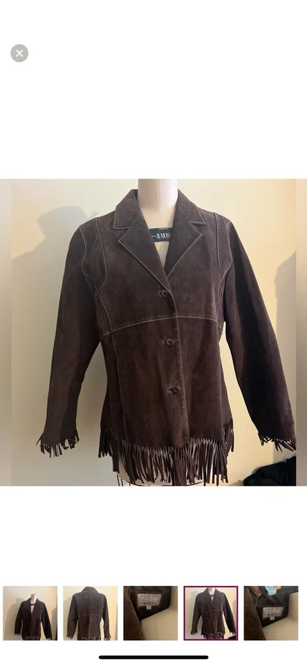 Chaqueta vintage de gamuza con flecos Foto 2 de 4