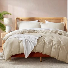 Nestl Twin Duvet Cover Set - Soft Double Brushed Beige Cream Duvet Cover Twin...