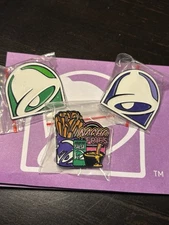 Taco Bell Nacho Fries 2025 Hat Pin Baja Blast Verde Sauce Salsa Live Mas RARE