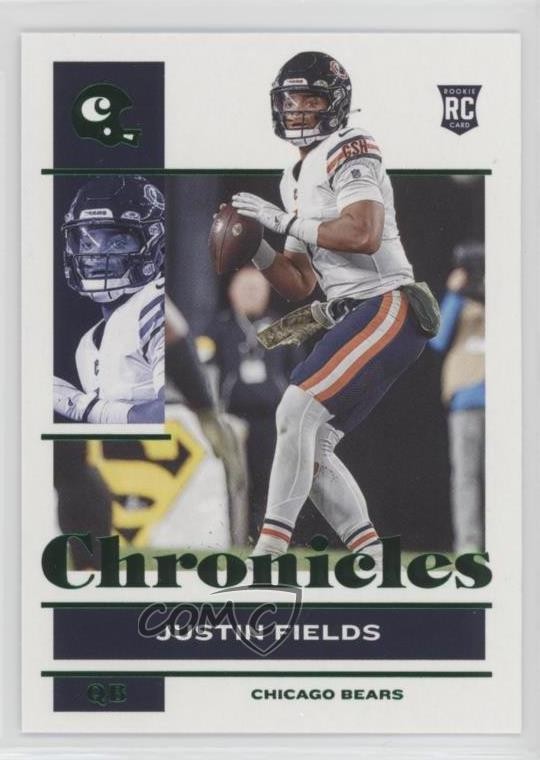 2021 Panini Chronicles Green Justin Fields #19 Rookie RC 0po6