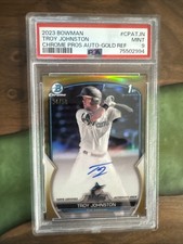 2023 Bowman Chrome Gold Prospect Autographs Troy Johnston #CPA-TJN (AU, RC)
