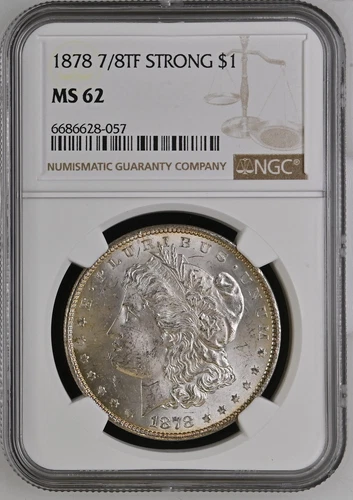 1878 P Morgan Silver Dollar NGC MS-62 7/8TF