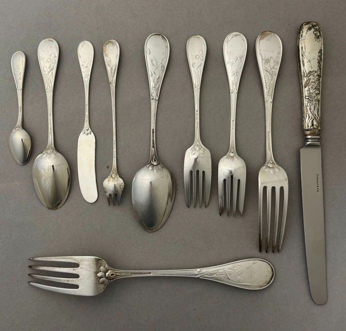 Tiffany AUDUBON Sterling DINNER SET Total 55 Pieces Birds | eBay