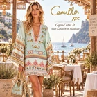 BNWT Camilla Legend Has It Deep V-Neck Hardware Short Kaftan ( XS/S) RRP $895