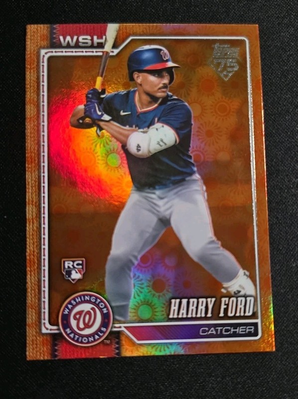 2026 Topps Series 2 #659 Harry Ford Nationals Orange SUN Holo Foil Rookie