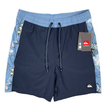 QuikSilver Eclipse Volley Trunks Mens S Floral Lined Drawstring Swim 80 MSRP