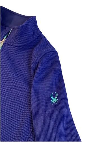 Spyder Waffle Knit Mock Neck Full Zip Jacket Purple Size XL 18 Youth - Picture 5 of 8