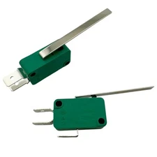 2 Pcs - KW1-103 DAIER 50mm Long Lever Green Micro Limit Switch 15A 16A 250VAC