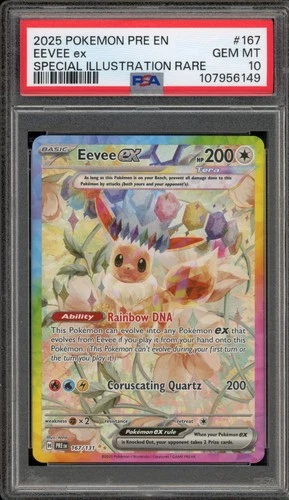 Pokemon Eevee ex Prismatic Evolutions Special Illustration Rare #167 PSA 10