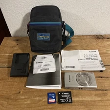 Cannon PowerShot ELPH 180 Camera Charger and Battery Manual Case SD Card Works