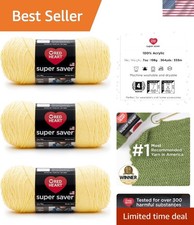 Red Heart Super Saver Yarn - 3 Pack Yarn - Acrylic - Knitting/Crochet 364 Yards