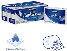 Costco Toilet Paper Kirkland Signature Bath Tissue, 2-Ply, 380 Sheets, 30 Rolls 