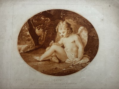 Gravur Antike 1782   Amor Mit Schmetterling  Love  Amore. Gravur IN Sanguine