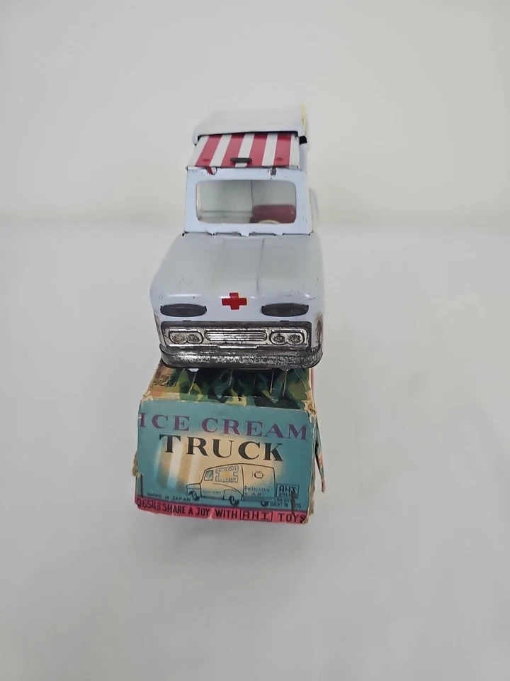 Camión de helados vintage, AHI, Japón Tin Friction, raro, caja original. Foto 3 de 4
