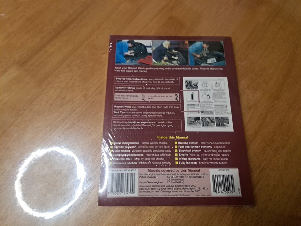 RENAULT CLIO 2001-2005 HAYNES WORKSHOP MANUAL 4168 BRAND NEW & SEALED & FREE P&P - Image 2 of 4