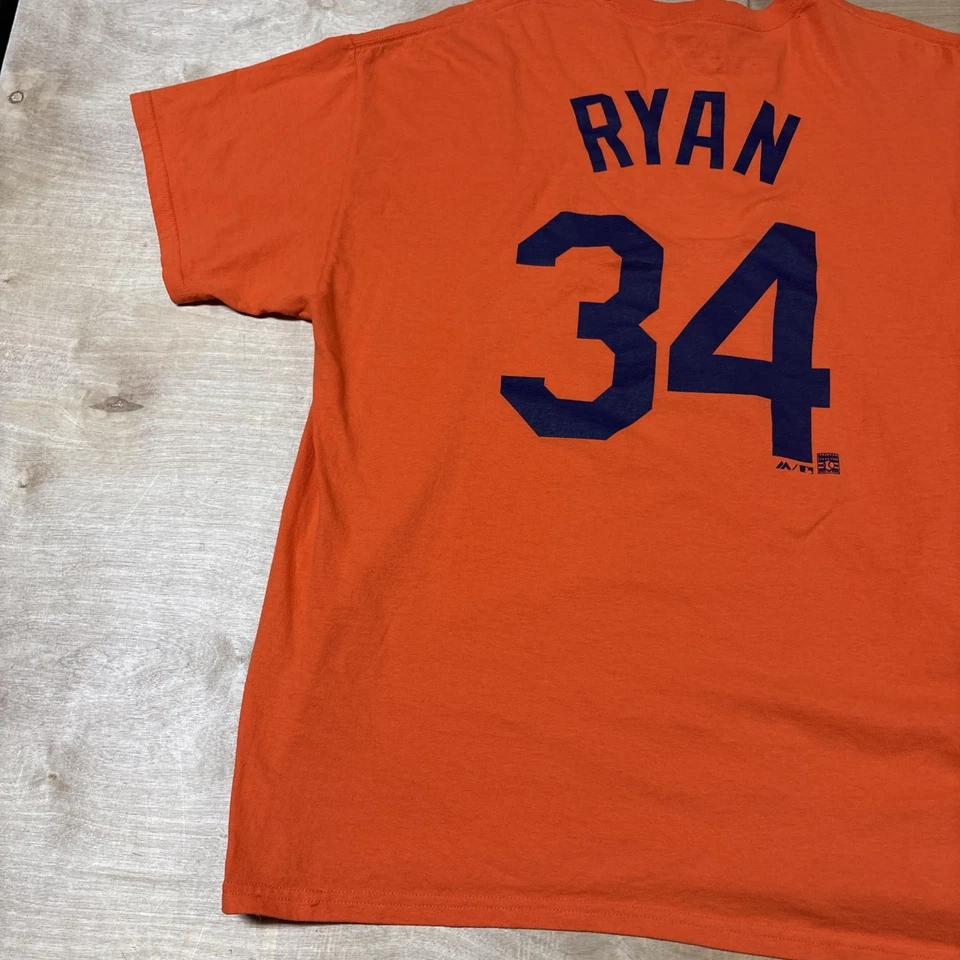 Nolan Ryan #34 T-shirt Men’s XL Houston Astros Majestic Orange  - Image 2 of 4