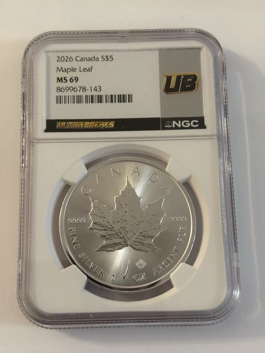 Canadian Maple Leaf NGC Grade MS 69 Silver Bullion Coins for sale