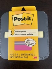 POST-IT POP UP NOTE BLACK DISPENSERS & TWO 3"x3" NOTE PADS 50 SHEETS EACH