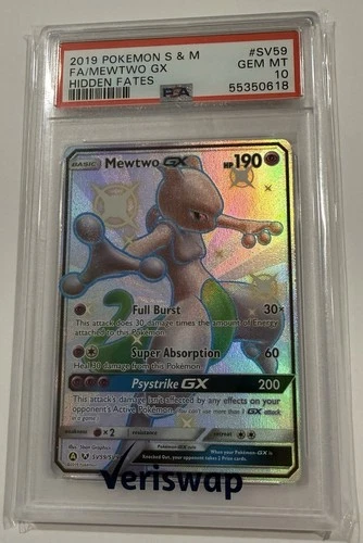 Pokemon 2019 Shiny Mewtwo GX SV59/SV94 Shiny Vault Hidden Fates GEM MINT PSA 10