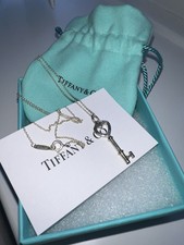 TIFFANY & Co. Heart Key Charm Necklace Pendant Sterling Silver 925 No Box