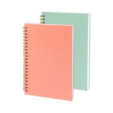 DSTELIN Sketch Coil Notebooks, 2-Pack (Pink & Green), 7.5 x 5.1 Pink & Green 