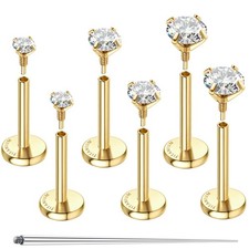 G23 Implant Grade Titanium Flat Back Earrings F136 Hypoallergenic 14K Gold Fille