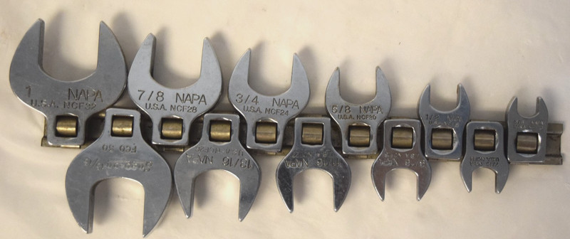 NAPA 11 Piece Open End Crowfoot Wrench Set