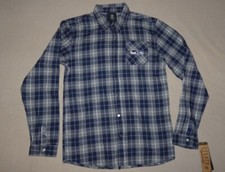 NEW NFL SEATTLE SEAHAWKS Youth XL 18/20 Gray Navy Plaid Flannel LS Shirt NWT