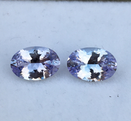 Natural Tanzanite our new special oval cut loupe clean gemstone pair 2.30 carat - Picture 5 of 5