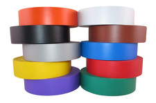 Electrical Tape 10PK Assorted Matte Rainbow Colors   Waterproof, Flame-Reta...