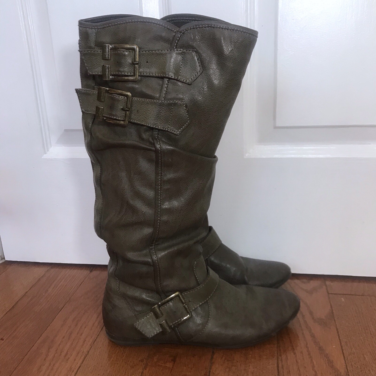 Green Buckle Boots Decree Size | eBay Slouch 7.5 High Knee High Knee | 7.5 Boots Decree Size eBay Green Slouch Buckle