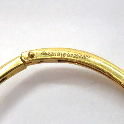 Gorgeous Solid 22K Yellow Gold Hinged Bangle BRAC… - image 8