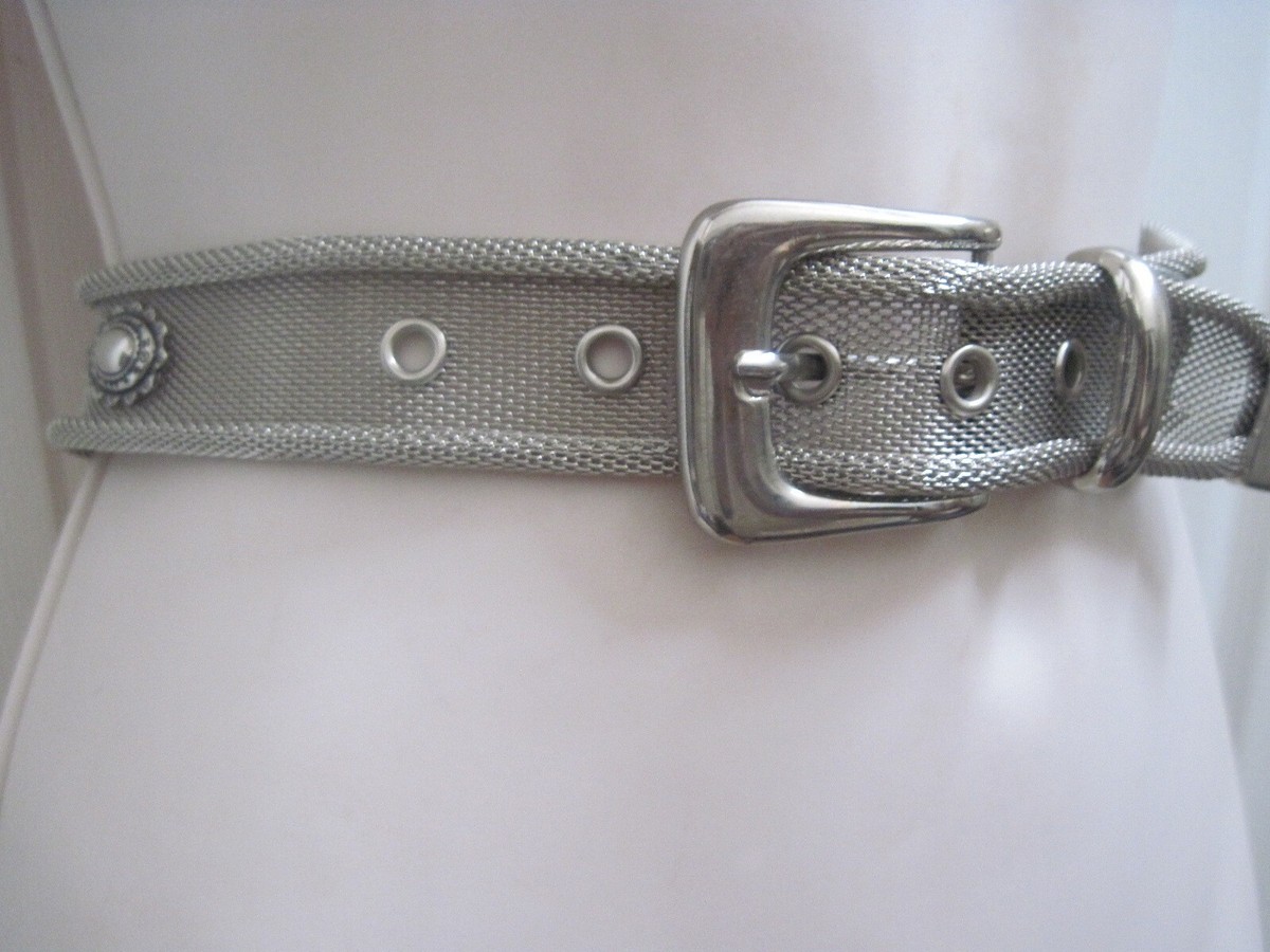 Vintage Silver Metal Mesh Adjustable Belt Sz Small, G Design & Rectangular Links Silver Mesh Belt - Etsy main image 4