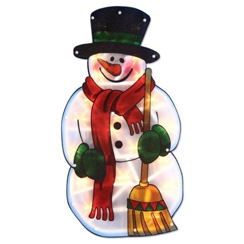 45cm LED Light-up Snowman Silhouette Metallic Christmas Xmas Decoration Decor - Picture 6 of 9