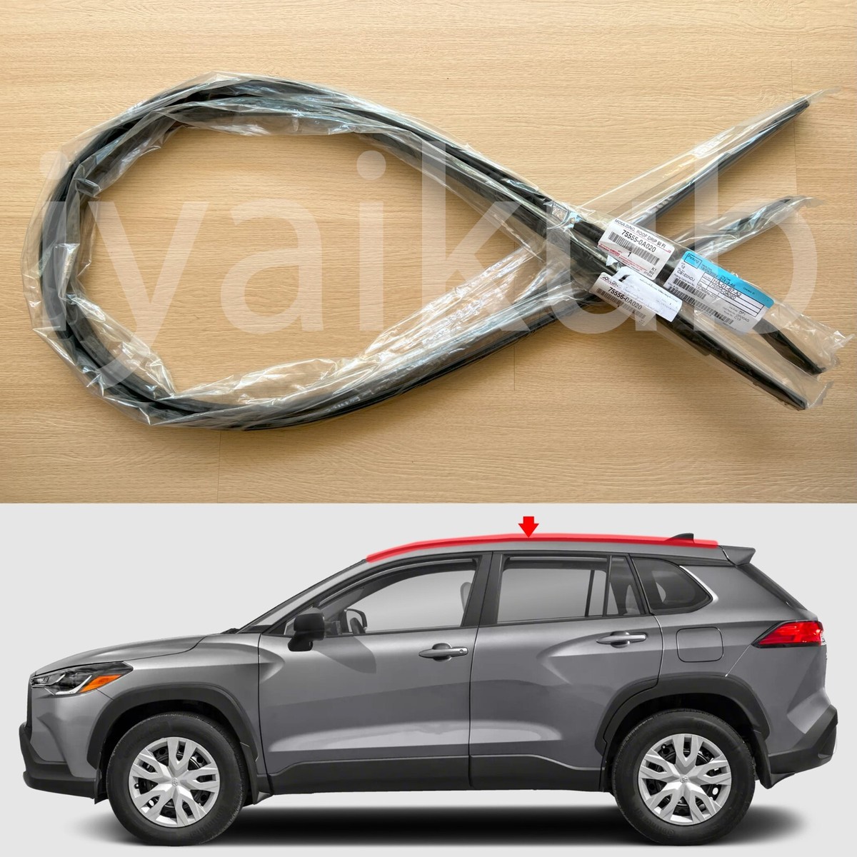 TOYOTA(トヨタ) 純正部品 MOULDING ROOF 保管ダイナモ 22-24 Genuine Toyota Corolla Cross Roof Drip Side Finish Molding