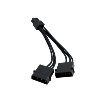6 Pin PCI Male To 2x4 Pin Female Molex - 6'' - Fans - Mining - Crypto - Computer