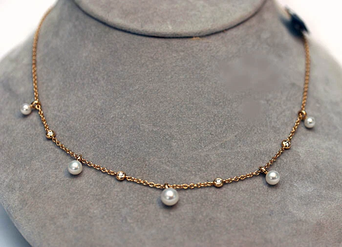 Collar David Yurman Pequeño con Flecos de Perlas y Diamantes Oro Amarillo 18K Foto 3 de 4