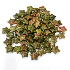 100pc Natural Unakite Stone Healing Star Gemstone for Home Decor 20x6mm Ornament