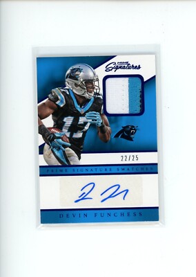 2016 Prime Signatures Devin Funchess #PSS-DF Blue Relic Patch Auto 22/25
