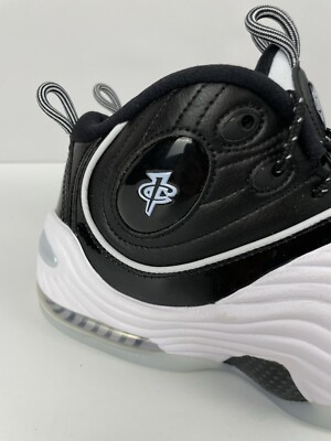 Nike Air Penny 2 Black Patent White Football Grey Sneakers Men's