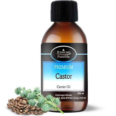 Castor Oil 100%, For Dry Skin & Hair Growth, Eyelash & Eyebrow Oil, nails. Vegan