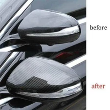 ABS Carbon Fiber Rear View Mirror Cap Cover Trim 2pcs For Benz E-Class 2017-2023