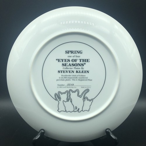 Eyes Of The Seasons Vintage Plate Spring Steven Klein Cat Plate #0849 1981 9.5" - Picture 2 of 9
