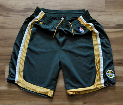 Seattle Super Sonics Adidas Shorts NBA Green Kemp Payton Durant Men XL or L