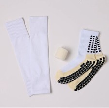 Soccer socks with grip, black and white