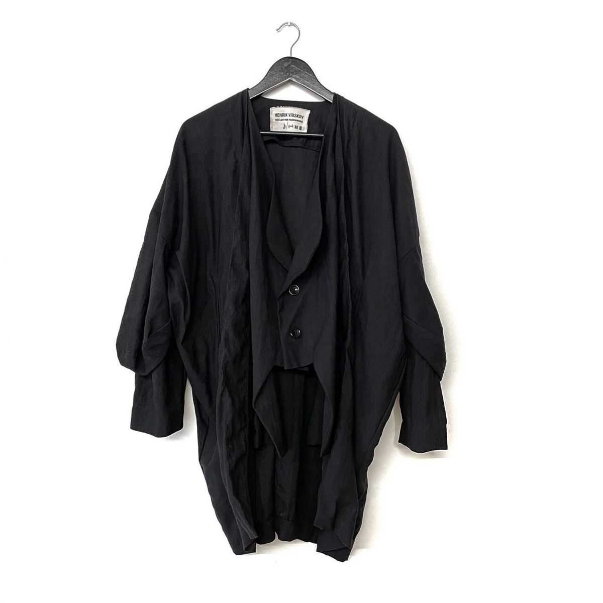 HENRIK VIBSKOV 綿ナイロン ジャケット黒 Hanrik Vibskov AW11 Runway Oversized Layered Kimono Jacket Size S