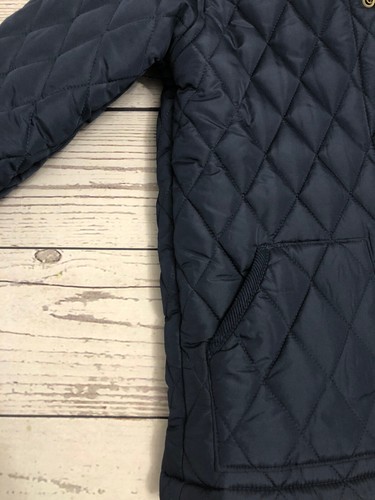 Janie and Jack Boys quilted barn Navy coat Jacket Corduroy trim Size 7/8 - Picture 7 of 12
