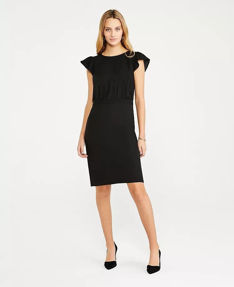 NEW $159 Ann Taylor The Petite Flutter Sleeve sheath dress sz 4P | eBay NEW $159 Ann Taylor The Petite Flutter Sleeve sheath dress sz 4P | eBay