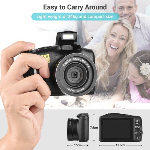 4K/60FPS 48MP Digital Camera Camcorder With 2 Batteries Kit Video Recording U7H2 - Picture 3 of 12
